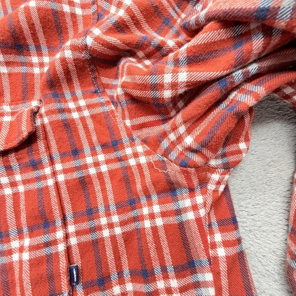 Nike 6.0 Shirt Mens L Red Plaid Long Sleeve Button Up Flannel Cotton Collared